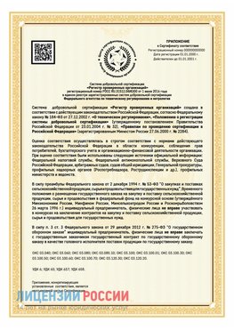 Приложение к сертификату для ИП Новочеркасск Сертификат СТО 03.080.02033720.1-2020